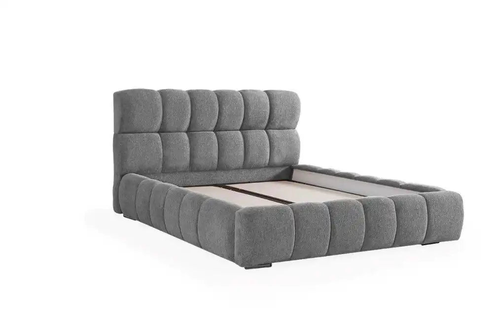 Lit coffre PREMIUM en velours #couleur_gris