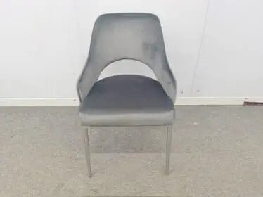 Lot de 2 chaises ELEN chrome en velours gris