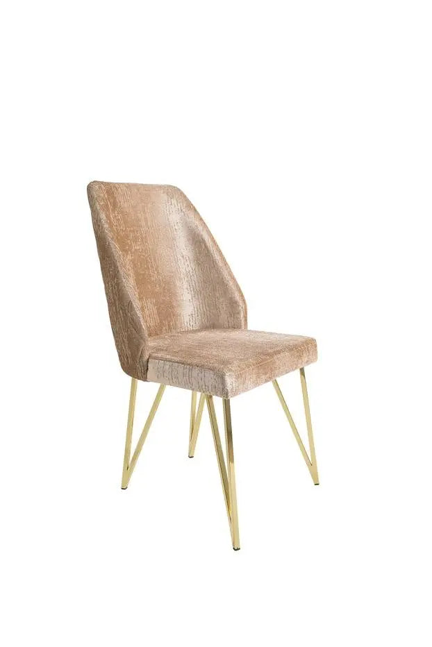 Lot de 2 chaises NICOLE gold velours #couleur_taupe