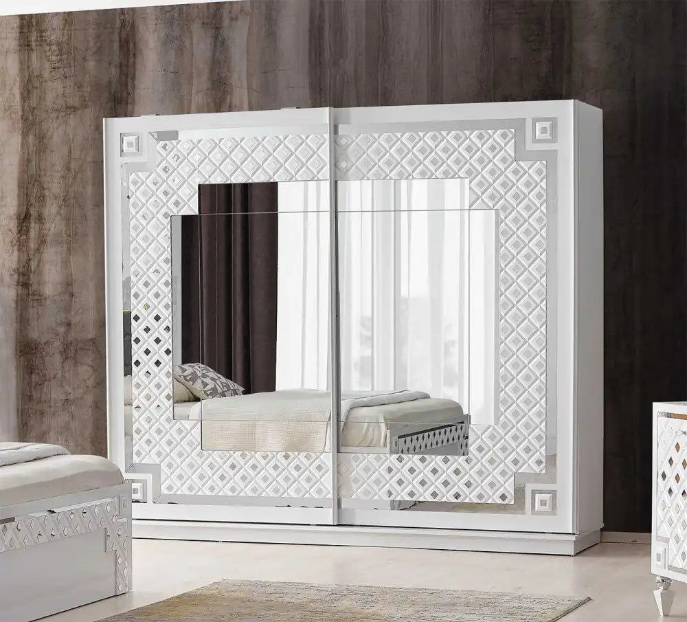 Chambre à coucher complète CRISTAL Chrome