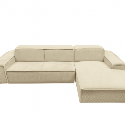 Canapé d'angle RAVEN en velours côtelé Easyclean Ultra confortable 