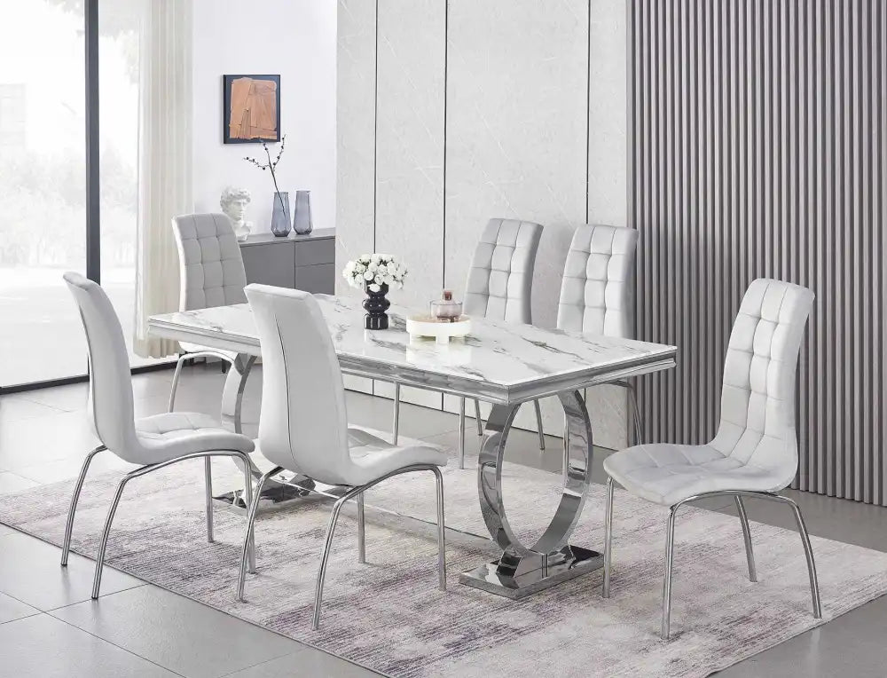 Lot de 2 chaises PARIS chrome velours gris