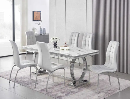 Lot de 2 chaises PARIS chrome velours gris