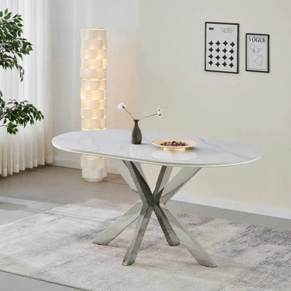 Table à manger FIONA pieds chrome 150 cm 