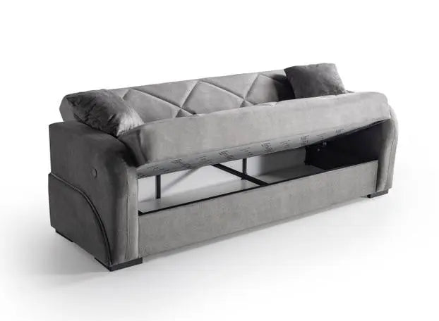 Canapé 3 places MONA convertible #couleur_gris