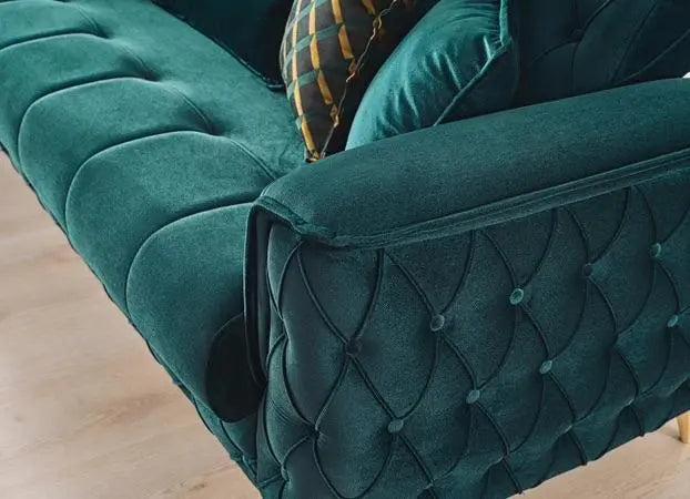Canapé d'angle 6 places CUBA convertible #couleur_vert