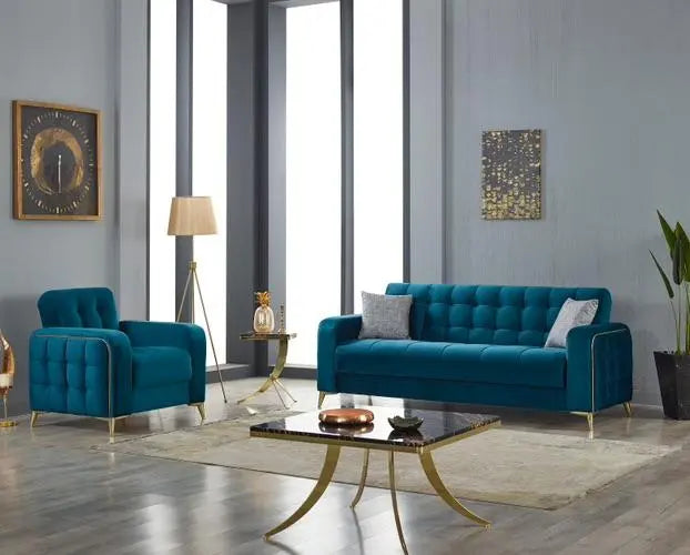 Ensemble de canapés HAVANA 3+2+1 convertibles #couleur_vert
